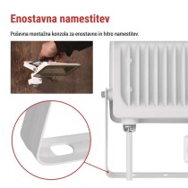 LED reflektor GLARO PIR 30 W, bel, IP54, 3000 lm, nevtralna bela