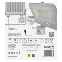 LED reflektor GLARO s pohybovým čidlem, 30 W, bílý, IP54, 3000 lm, neutrální bílá