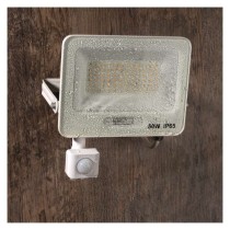 LED reflektor GLARO s pohybovým čidlem, 50 W, bílý, IP54, 5000 lm, neutrální bílá