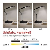 LED Schreibtischlampe STELLA, schwarz