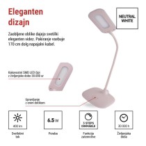 Namizna LED svetilka STELLA roza