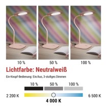 LED Schreibtischlampe STELLA, rosa