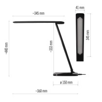 LED stolní lampa CHASE, černá