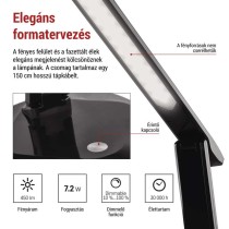 EMOS Chase LED asztali lámpa, fekete