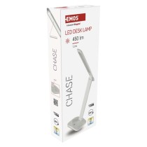 LED stolní lampa CHASE, bílá