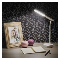 LED stolní lampa LUCY, nabíjecí, bílá