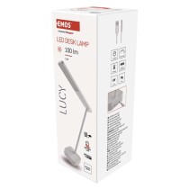 LED stolní lampa LUCY, nabíjecí, bílá