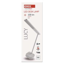 LED stolní lampa LUCY, nabíjecí, bílá