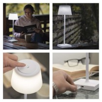 LED stolní lampa KATIE, nabíjecí, bílá