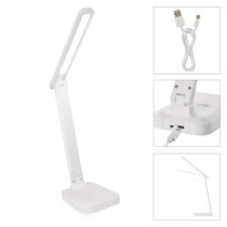 LED stolní lampa AMY, nabíjecí, bílá