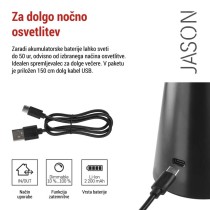 Namizna LED svetilka JASON, polnilna