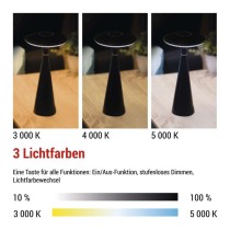 LED Schreibtischlampe JASON, wiederaufladbar