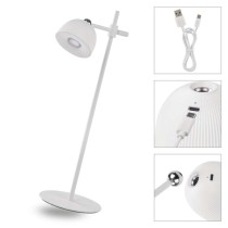 LED stolní lampa SOPHIE, nabíjecí, bílá