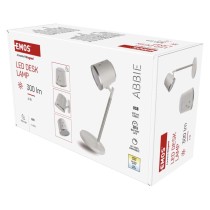 LED stolní lampa ABBIE, nabíjecí, bílá