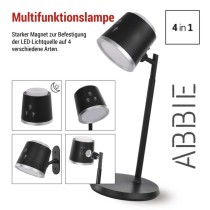 LED Schreibtischlampe ABBIE wiederaufladbar, schwarz