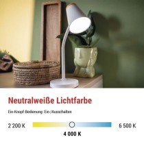 LED Schreibtischlampe TARA, weiss