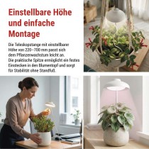 Pflanzenlampe LED Vollspektrum, 15 LEDs, für Innenräume, mit Zeitschaltuhr