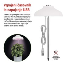 LED svetilka za rastline, polnega spektra, 15 LED diod, notranja, časovnik