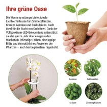 Pflanzenlampe LED Vollspektrum, 39 LEDs, für Innenräume, mit Zeitschaltuhr, dimmbar