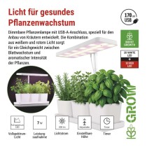 Pflanzenlampe LED Vollspektrum, 30 LEDs, für Innenräume, mit Zeitschaltuhr, dimmbar