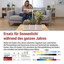 Pflanzenlampe LED Vollspektrum, 30 LEDs, für Innenräume, mit Zeitschaltuhr, dimmbar