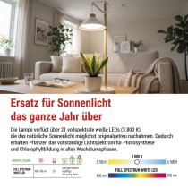 Pflanzenlampe LED Vollspektrum, 21 LEDs, für Innenräume, mit Zeitschaltuhr