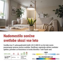 LED svetilka za rastline, polnega spektra, 21 LED diod, notranja, časovnik