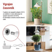 LED svetilka za rastline, polnega spektra, 21 LED diod, notranja, časovnik