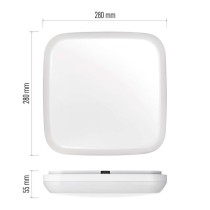 LED Deckenleuchte Dori, eckig, weiss 18W neutralweiss, IP54