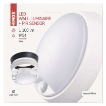 LED Deckenleuchte mit Bewegungsmelder, rund, schw./w. 14W NW
