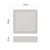 LED-Anbauleuchte NEXXO, quadratisch, weiß, 12,5W,Neutral Weiß