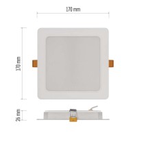 LED-Einbauleuchte RUBIC, quadratisch, weiß, 18W, neutralweiß