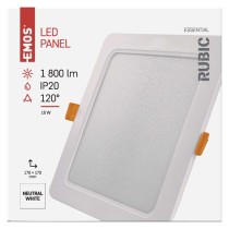 LED-Einbauleuchte RUBIC, quadratisch, weiß, 18W, neutralweiß