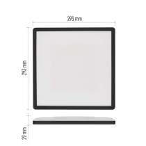 LED-Anbauleuchte FLORI quadrat, schwarz, 18W, neutralweiß