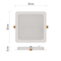 LED-Einbauleuchte RUBIC, quadratisch, weiß, 24W, neutralweiß