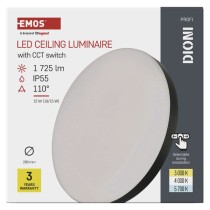 LED-Anbauleuchte DIONI rund, schwarz, 15W, mit Farbtemperatur-Änderung