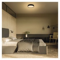 LED-Anbauleuchte RORI rund, schwarz,17W, mit Farbtemperatur-Änderung
