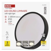 LED-Anbauleuchte RORI rund, schwarz,17W, mit Farbtemperatur-Änderung