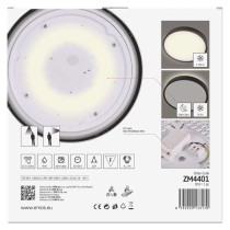 LED-Anbauleuchte RORI rund, schwarz,17W, mit Farbtemperatur-Änderung