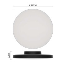 LED-Anbauleuchte DIONI rund, schwarz, 18W, mit Farbtemperatur-Änderung