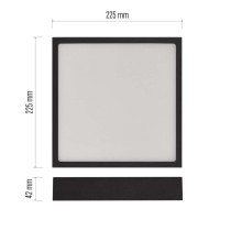 LED-Anbauleuchte NEXXO, quadratisch, schwarz, 21W, mit Change CCT