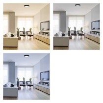 LED surface luminaire NEXXO, round, black, 28.5W, with change CCT