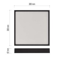 LED-Anbauleuchte NEXXO, quadratisch, schwarz, 28,5W, mit Change CCT