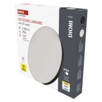 LED-Anbauleuchte DIONI rund, schwarz, 32W, mit Farbtemperatur-Änderung
