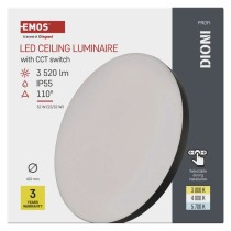 LED-Anbauleuchte DIONI rund, schwarz, 32W, mit Farbtemperatur-Änderung