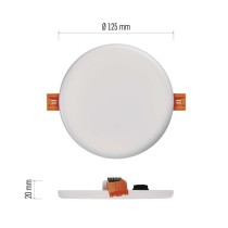 LED Panel 125mm rund, Einbauleuchte weiss, 10W neut.w., IP65