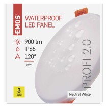 LED Panel 125mm rund, Einbauleuchte weiss, 10W neut.w., IP65