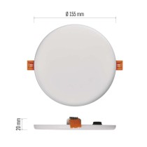 LED Panel 155mm, rund, Einbauleuchte weiss, 13,5W neut.w. IP65