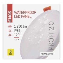 LED Panel 155mm, rund, Einbauleuchte weiss, 13,5W neut.w. IP65
