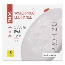LED Einbauleuchte 185mm, rund, weiss, 19W neut.w. IP65